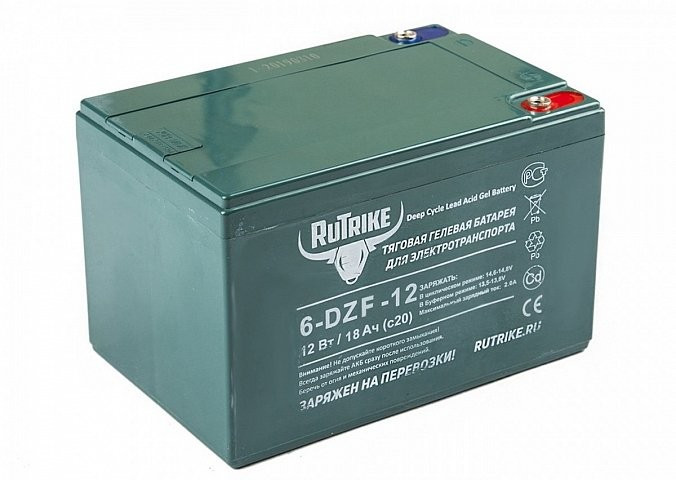 Тяговый гелевый аккумулятор RuTrike 6-DZF-12 (12V12A/H C2) в Кемерово