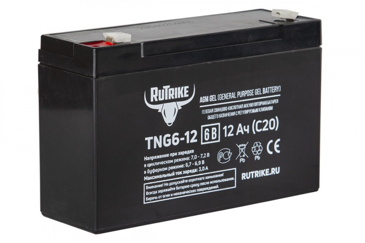 Тяговый гелевый аккумулятор RuTrike TNG 6-12 (6V12A/H C20) в Кемерово