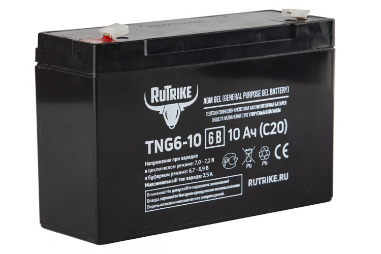 Тяговый гелевый аккумулятор RuTrike TNG 6-10 (6V10A/H C20) в Кемерово