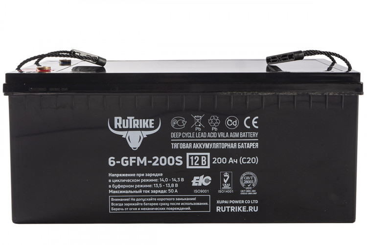 Тяговый гелевый аккумулятор RuTrike 6-GFM-200 (12V200A/H C20) в Кемерово
