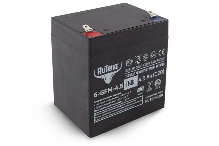 Тяговый гелевый аккумулятор RuTrike 6-GFM-4.5 (12V4.5A/H C20) в Кемерово
