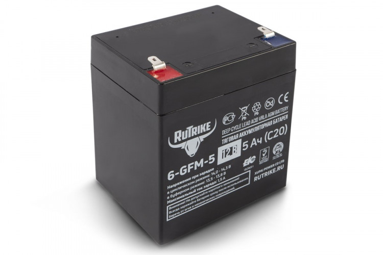 Тяговый гелевый аккумулятор RuTrike 6-GFM-5 (12V5A/H C20) в Кемерово