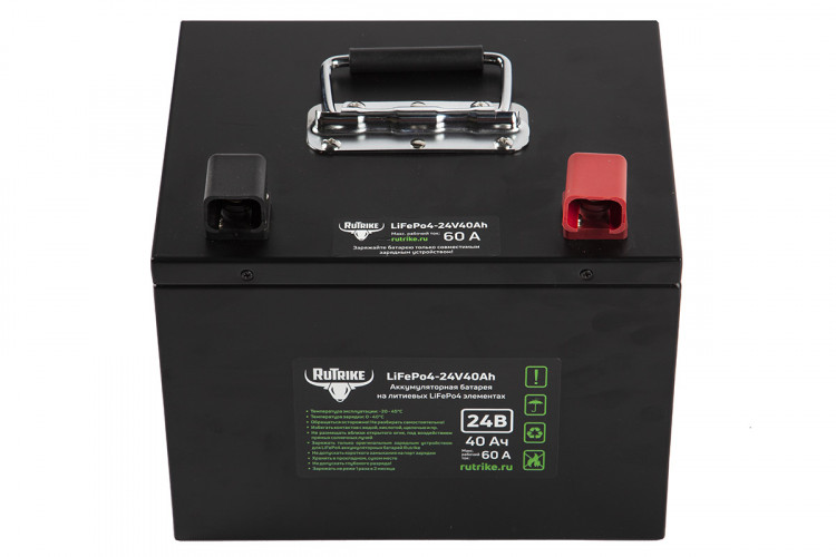 Тяговый железо-фосфатный аккумулятор RuTrike LiFePO4 24V40Ah (60A) в Кемерово